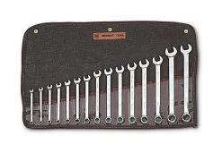 WRIGHT TOOL 952 Metric Combination Wrench Set, 12 Point, 7mm-22mm, Full Polished, Pack Of 15