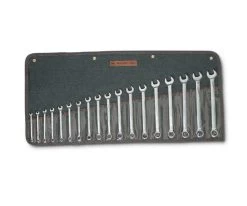 WRIGHT TOOL 958 Metric Combination Wrench Set, 12 Point, 7mm-24mm, Full Polished, Pack Of 18