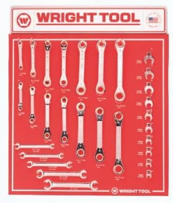 WRIGHT TOOL D956 Metric Wrench Set, Flare Nut & Crowfoot Wrench, Pack Of 29