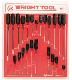 WRIGHT TOOL D974 Screwdriver Set, Large Cushion Grip Handle, Pack Of 22
