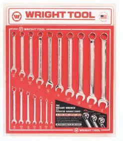 WRIGHT TOOL D978 Combination Wrench Set, Full Polished, Pack Of 17