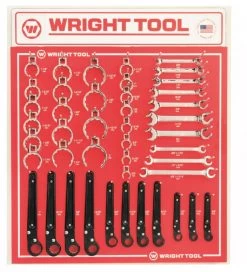WRIGHT TOOL D981 Fractional Tubing Wrench Set, Pack Of 44